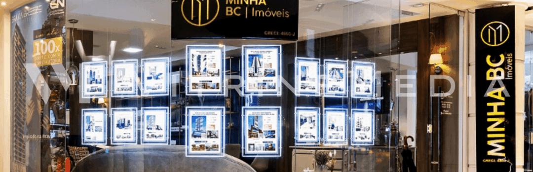 Vitrine com painéis de LED é tendência entre imobiliárias